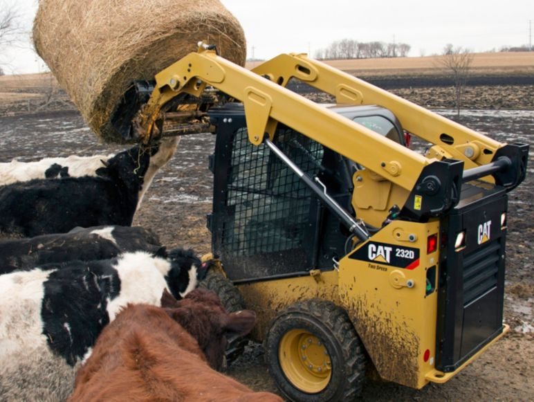 Agricultural Forklift lifting hay