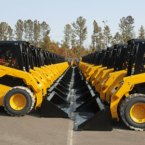 Front Loaders in a row lined up